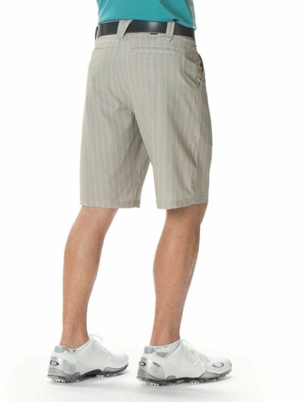 Oakley Men’s 34W Quick Dry Golf Shorts Sage Green‎ White Pinstripe Performance